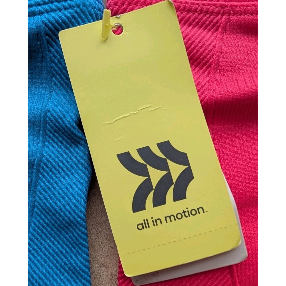 All in Motion Core Biker Shorts XS Lot of 2 Blue & Pink High-Rise 6" NWT - Picture 9 of 10